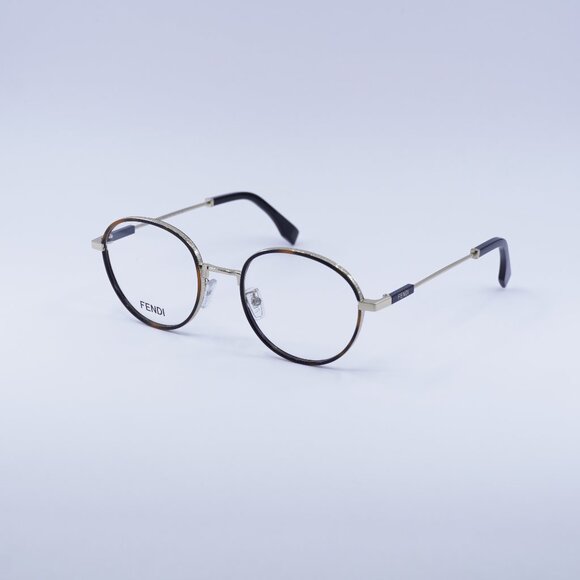 Fendi FE50052U 032 Eyeglasses Havana/Gold 51mm Round Frame - Picture 1 of 10